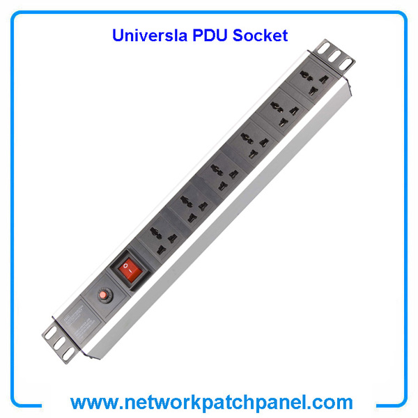 19 Inch 6 Gangs 6 Ways 6 Ports Universal PDU Socket Power Distribution Unit With Switch 19 Inch 6 Gangs 6 Ways 6 Ports Universal PDU Socket Power Distribution Unit With Switch