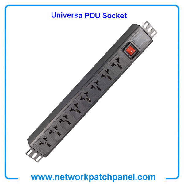 19 Inch 8 Gangs 8 Ways 8 Ports Switched Universal PDU Socket Power Distribution Unit With Switch 19 Inch 8 Gangs 8 Ways 8 Ports Switched Universal PDU Socket Power Distribution Unit With Switch