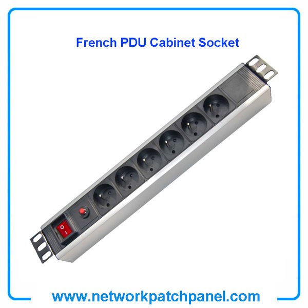 19 inch Standard Rack 6 Gangs 6 Ways French PDU Sockets for Cabinet 19 inch Standard Rack 6 Gangs 6 Ways French PDU Sockets for Cabinet