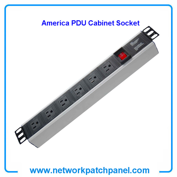 19 inch Standard Rack 6 Outlets 6 Gangs 6 Ways USA American PDU Sockets for Cabinet With Switch 19 inch Standard Rack 6 Outlets 6 Gangs 6 Ways USA American PDU Sockets for Cabinet With Switch