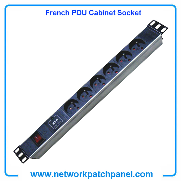 19 inch Standard Rack 8 Gangs 8 Ways French PDU Cabinet Sockets With Switch 19 inch Standard Rack 8 Gangs 8 Ways French PDU Cabinet Sockets With Switch