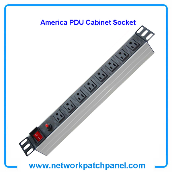 19 inch Standard Rack 8 Outlets 8 Gangs 8 Ways USA American PDU Cabinet Sockets With Switch and Overload Protection 19 inch Standard Rack 8 Outlets 8 Gangs 8 Ways USA American PDU Cabinet Sockets With Switch and Overload Protection