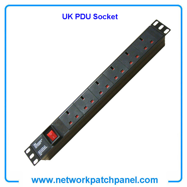 19 inch Standard 6 Gangs 6 Ways British UK PDU Cabinet Sockets with Switch 19 inch Standard 6 Gangs 6 Ways British UK PDU Cabinet Sockets with Switch
