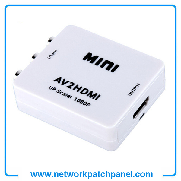 Mini HD 720P1080P 60H Video Audio White Box AV to HDMI Converter Adaptor Mini HD 720P1080P 60H Video Audio White Box AV to HDMI Converter Adaptor