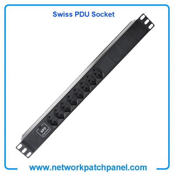 19 Inch 8 Gangs 8 Ways 8 Ports Swiss PDU Socket Power Distribution Unit With Surge Protection 19 Inch 8 Gangs 8 Ways 8 Ports Swiss PDU Socket Power Distribution Unit With Surge Protection