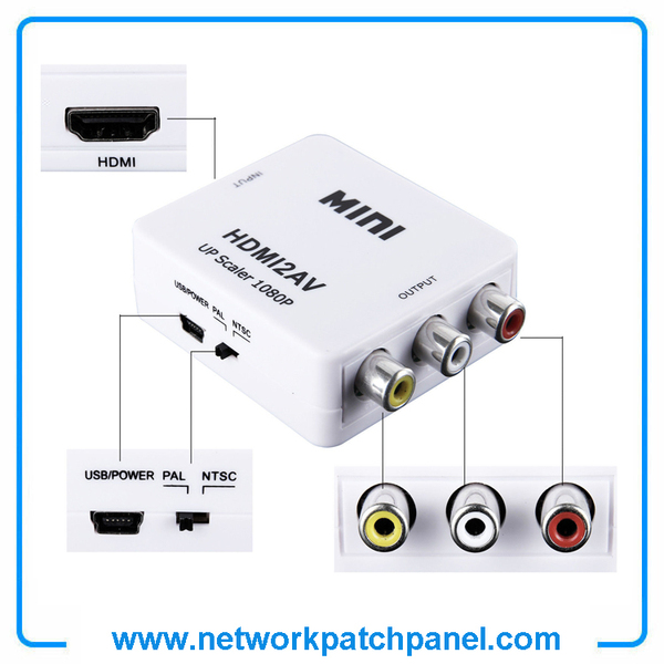 Mini 1080P HDMI TO AV RCA Converter Adaptor HDMI Mini to RCA Adapter Mini 1080P HDMI TO AV RCA Converter Adaptor HDMI Mini to RCA Adapter