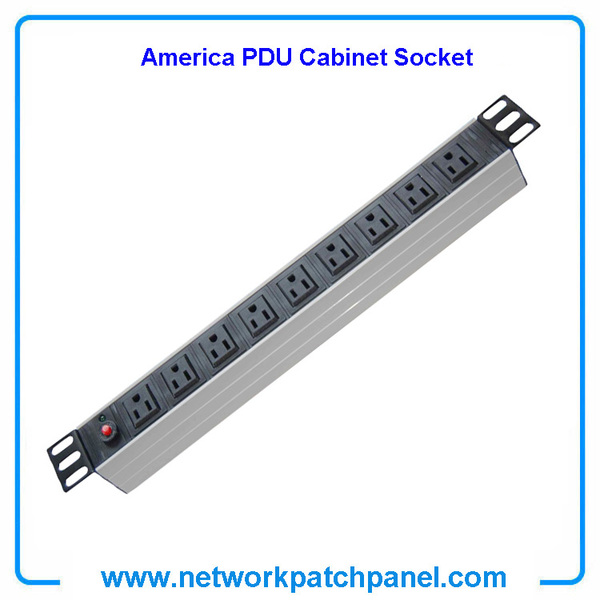 19 inch Standard Rack 9 Outlets 9 Gangs 9 Ways USA American PDU Cabinet Sockets With Overload Protection 19 inch Standard Rack 9 Outlets 9 Gangs 9 Ways USA American PDU Cabinet Sockets With Overload Protection