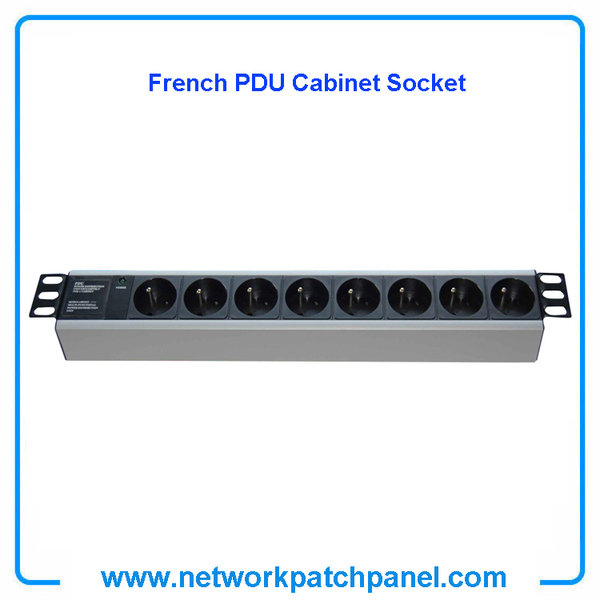 19 inch Standard Rack 8 Gangs 8 Ways French PDU Cabinet Sockets 19 inch Standard Rack 8 Gangs 8 Ways French PDU Cabinet Sockets
